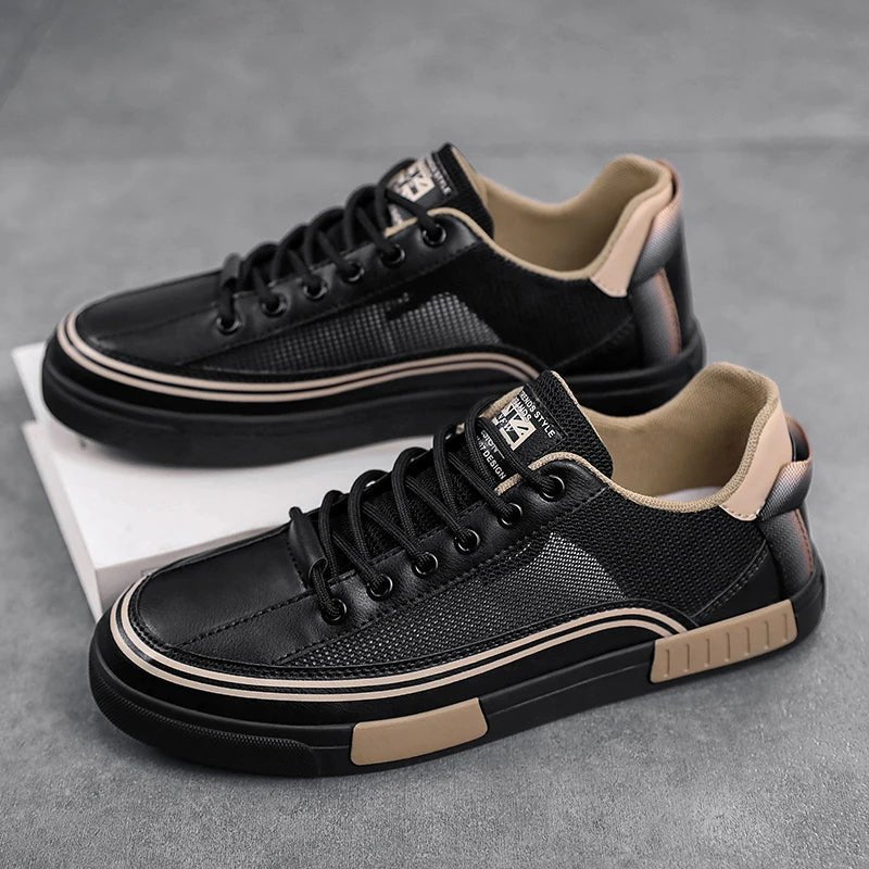 Men’s Mesh Low - Top Sneakers with Round Toe and Lace - Up Closure