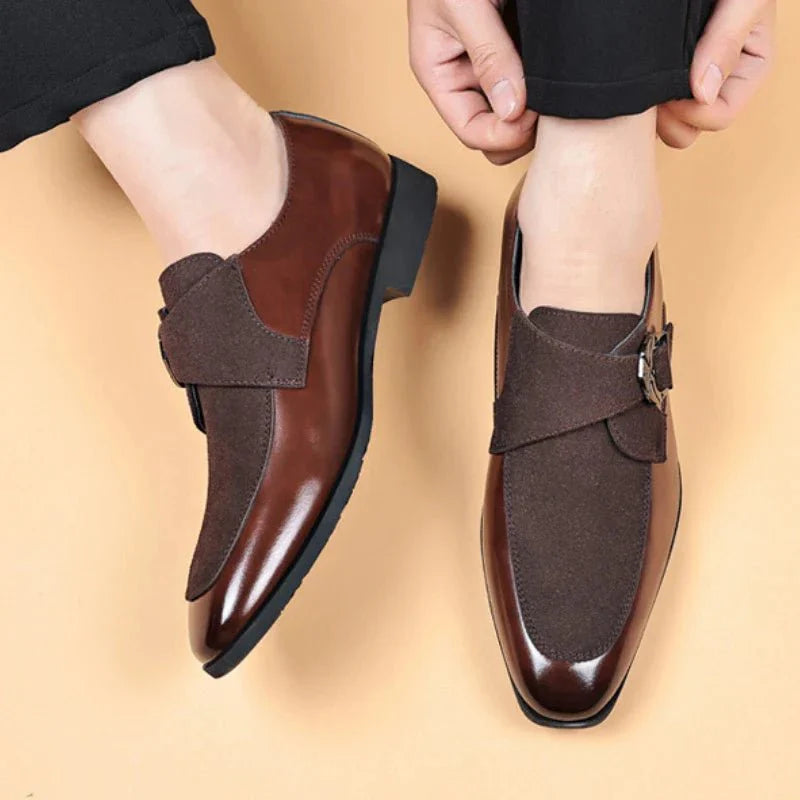 Men's Monk Strap Two - Tone Pointed Toe Dress Shoes