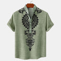 Men’s Nomad Crested Short Sleeve Shirt with Stand Collar Detail