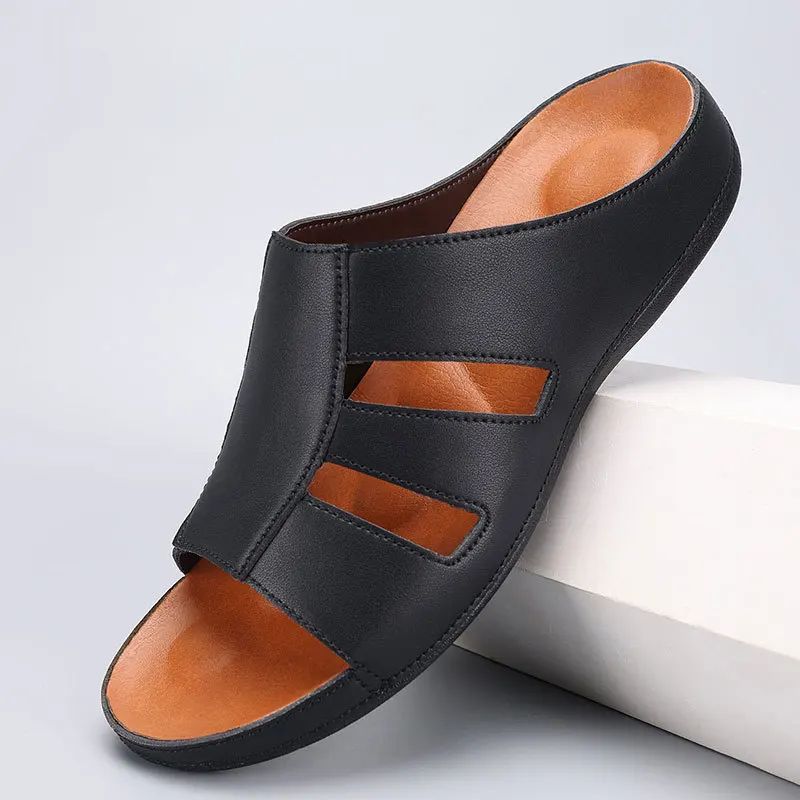 Men's Open - Toe Slip - On Sandals with Cutout Design