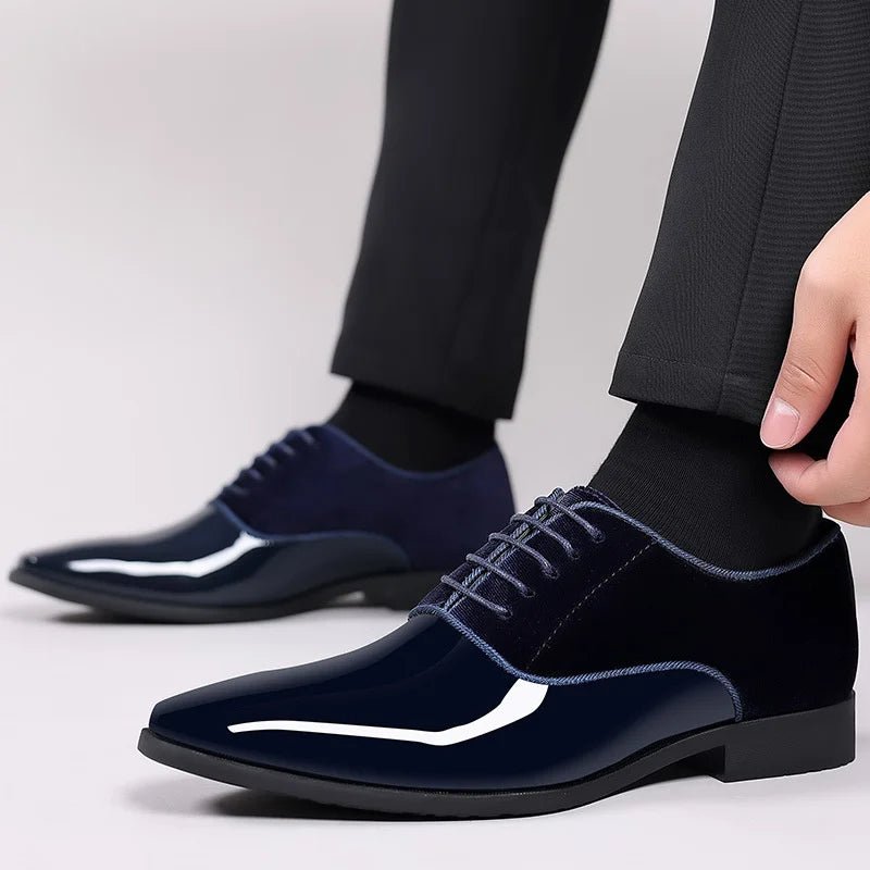 Men’s Patent Oxford Shoes – Polished Lace - Up with Refined Contrast Finish