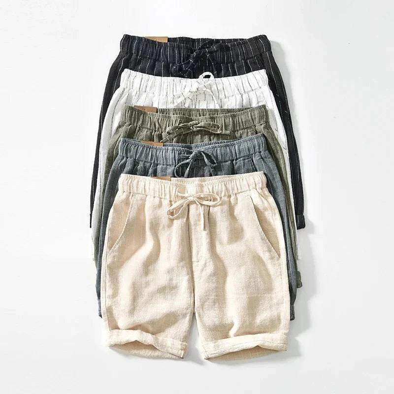 Men’s Pinstripe Drawstring Shorts with Relaxed Summer Fit