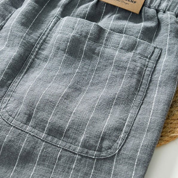 Men’s Pinstripe Drawstring Shorts with Relaxed Summer Fit