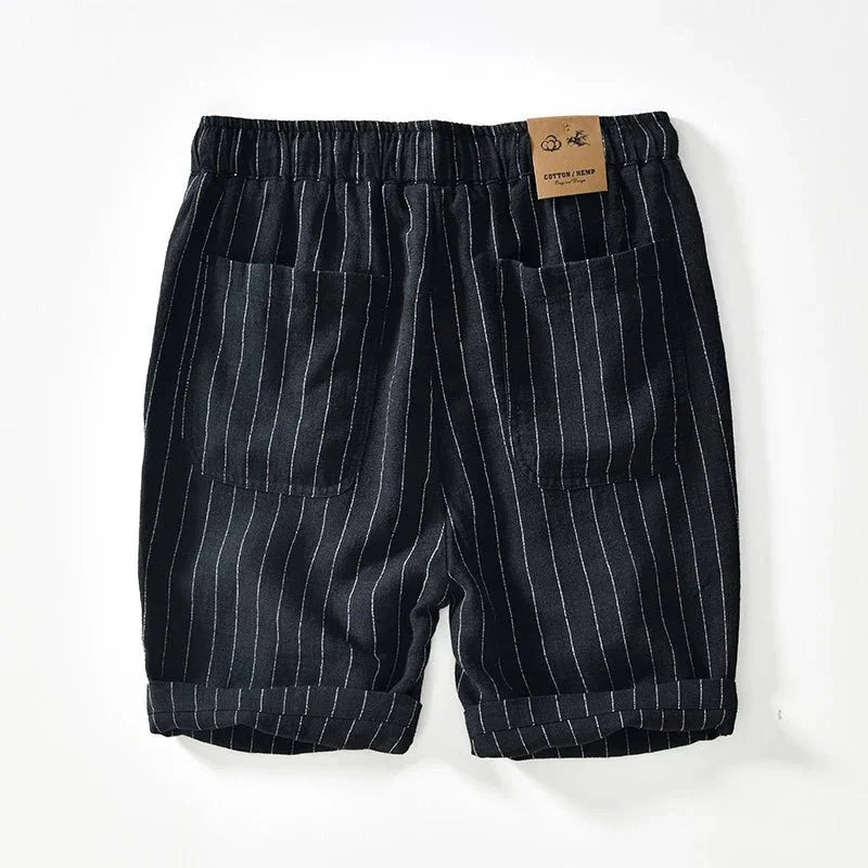 Men’s Pinstripe Drawstring Shorts with Relaxed Summer Fit
