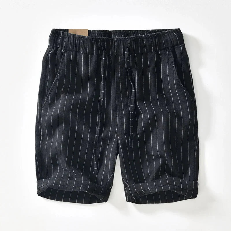 Men’s Pinstripe Drawstring Shorts with Relaxed Summer Fit