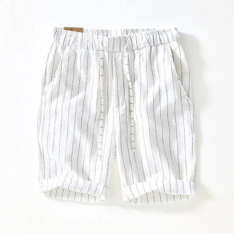 Men’s Pinstripe Drawstring Shorts with Relaxed Summer Fit