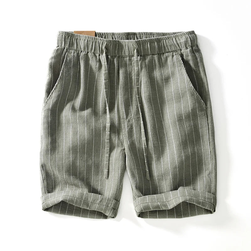 Men’s Pinstripe Drawstring Shorts with Relaxed Summer Fit
