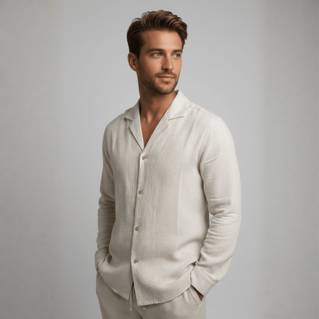 Men’s Refined Linen Summer Two - Piece Set – Relaxed Shirt and Tailored Trousers