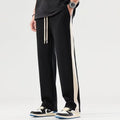 Men’s Relaxed Wide - Leg Pants with Drawstring Waist and Side Stripe Detail