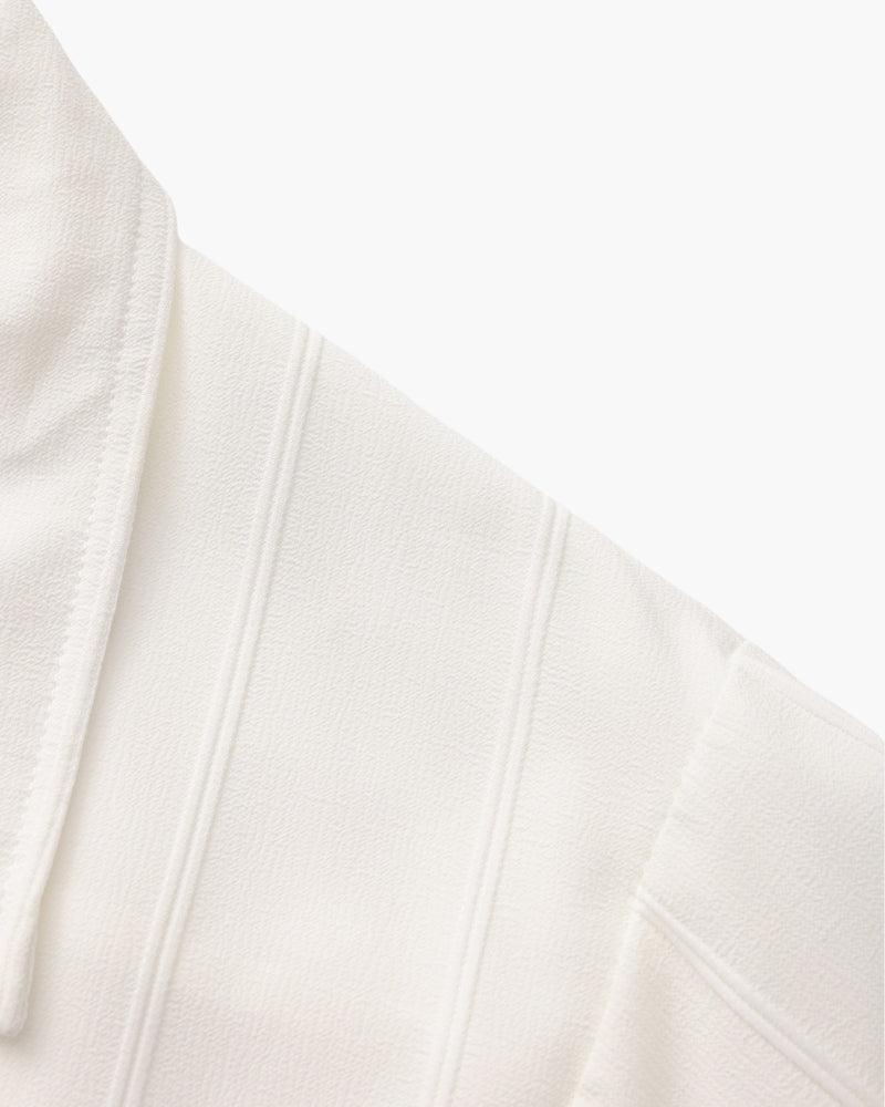 Men’s Ribbed Long Sleeve Button - Up Shirt with Chest Pockets