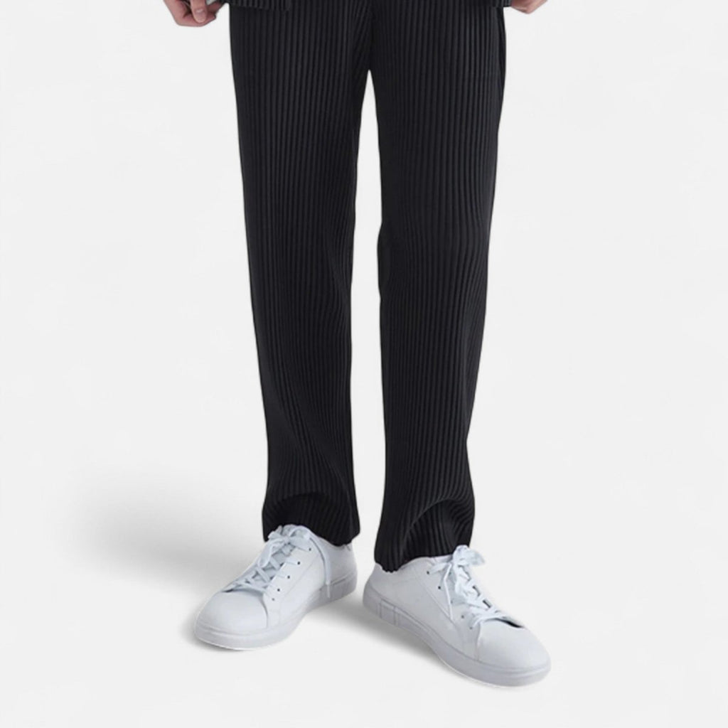 Men’s Ribbed Relaxed Trousers – Clean Lines with a Modern Textured Finish