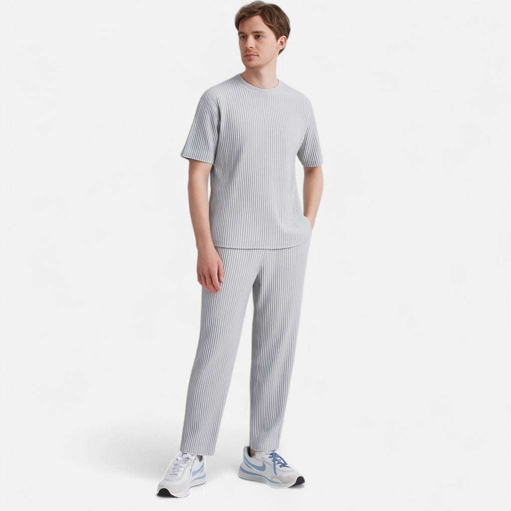 Men’s Ribbed Relaxed Trousers – Clean Lines with a Modern Textured Finish
