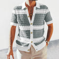 Men’s Short Sleeve Button - Front Knit - Style Shirt – Relaxed Summer Fit