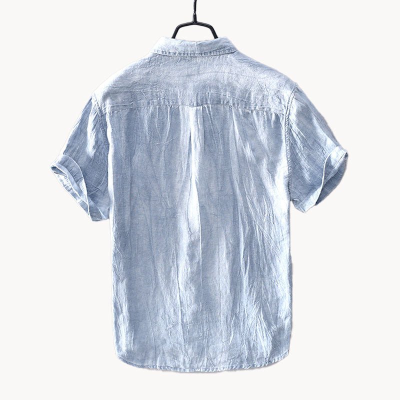 Men's Short Sleeve Linen Button - Up Shirt