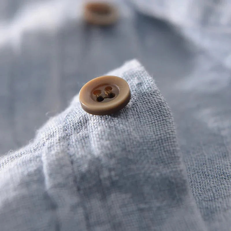 Men's Short Sleeve Linen Button - Up Shirt