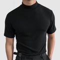 Men’s Short Sleeve Mock Neck Top with Fitted Silhouette