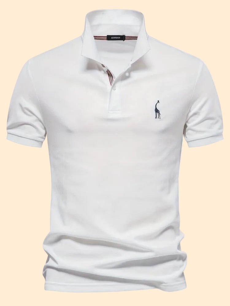 Men’s Short Sleeve Polo Shirt with Collar and Button Placket