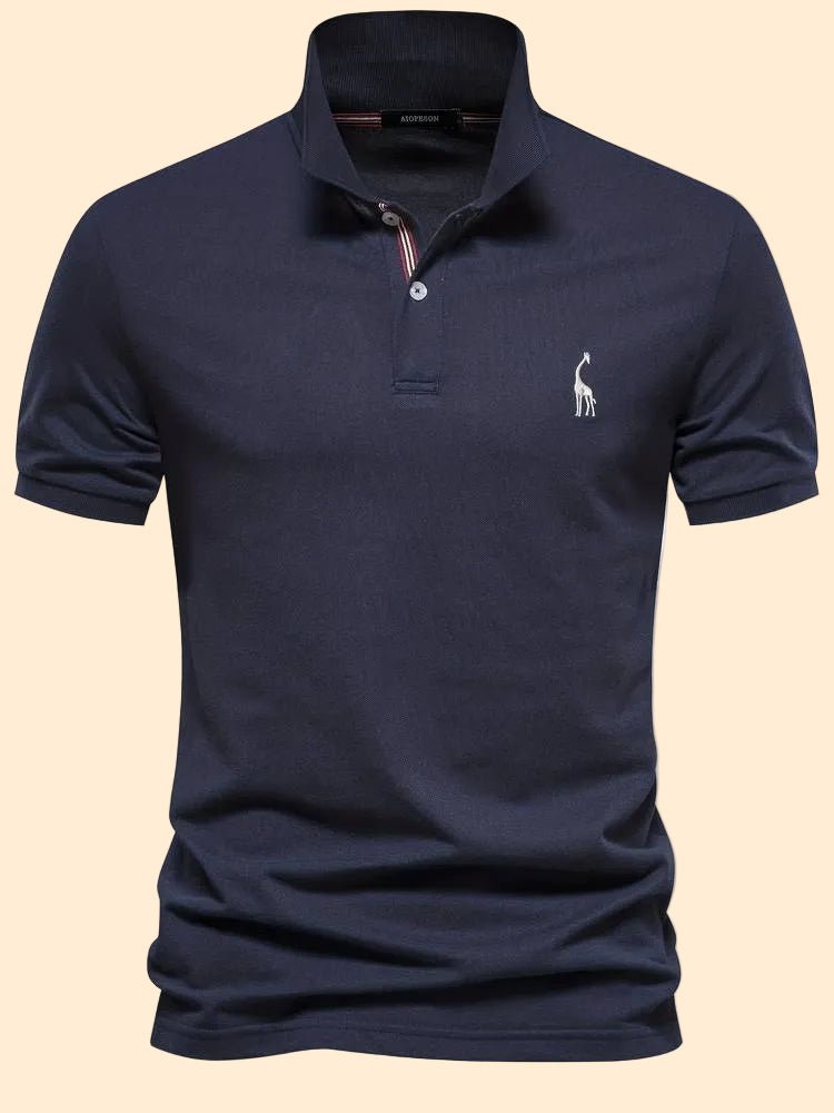 Men’s Short Sleeve Polo Shirt with Collar and Button Placket