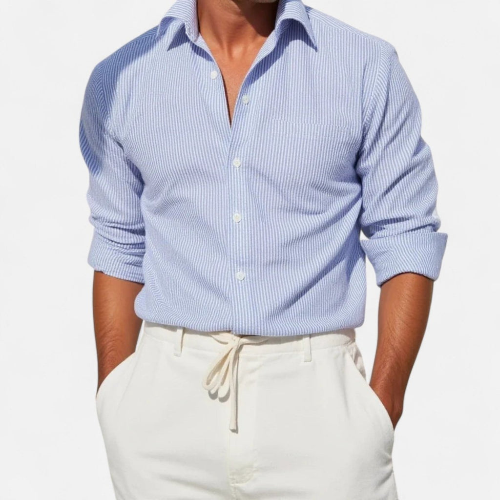 Men’s Slim - Fit Striped Business Shirt – Refined Everyday Tailoring