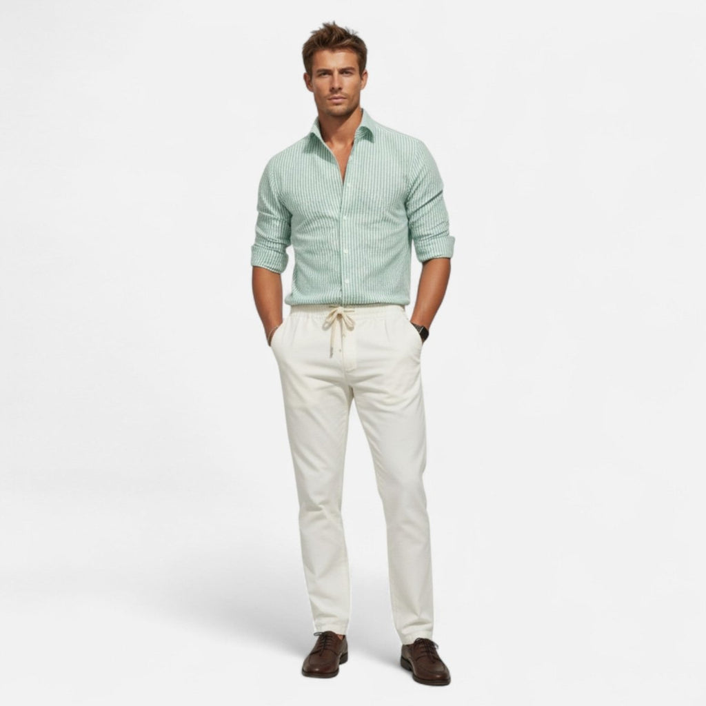 Men’s Slim - Fit Striped Business Shirt – Refined Everyday Tailoring