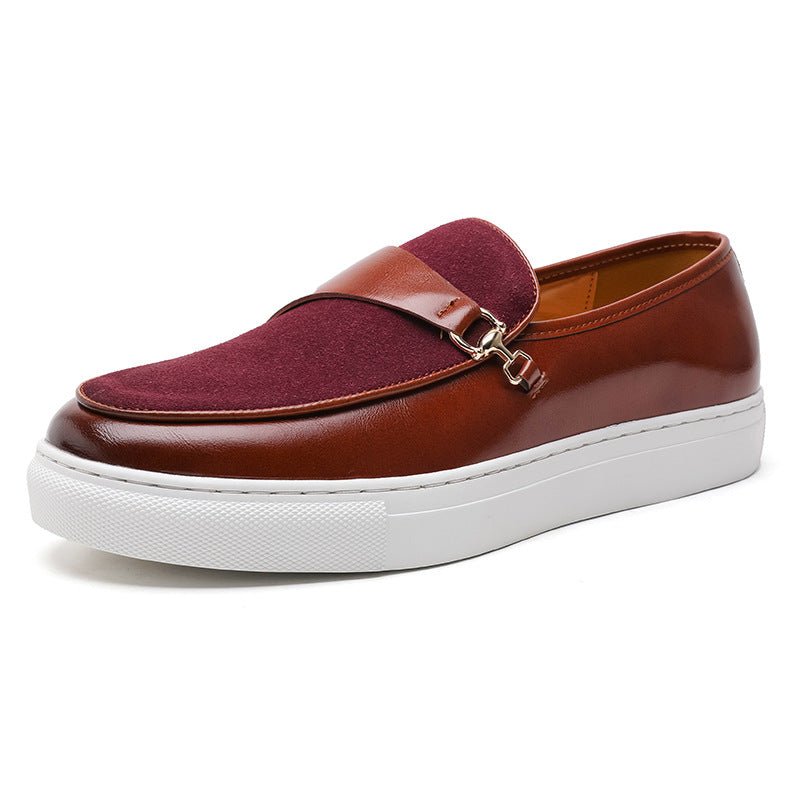 Men’s Slip - On Loafer Sneakers with Strap Detail and Two - Tone Upper