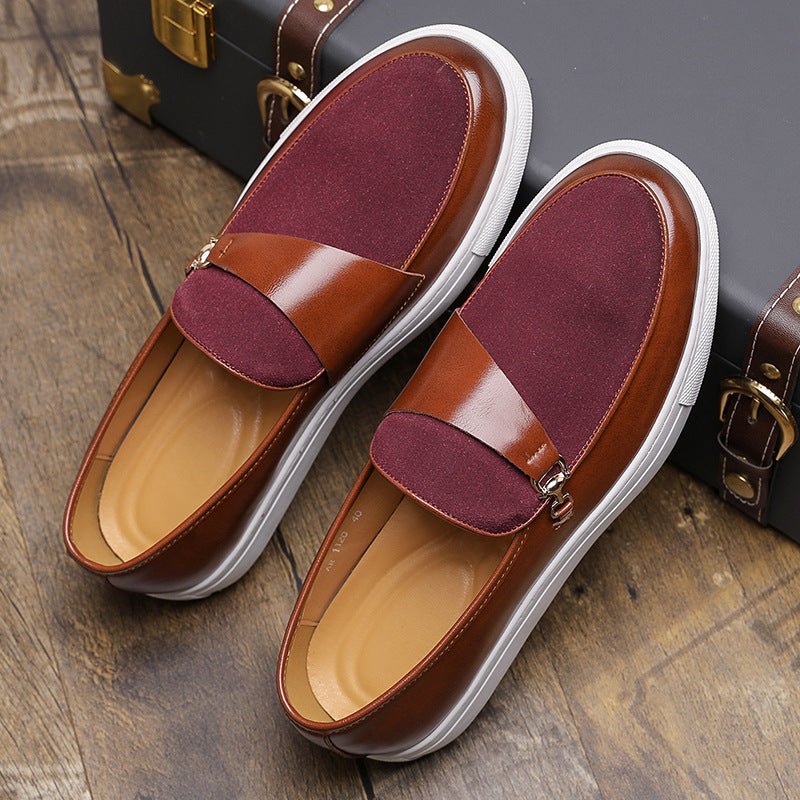 Men’s Slip - On Loafer Sneakers with Strap Detail and Two - Tone Upper
