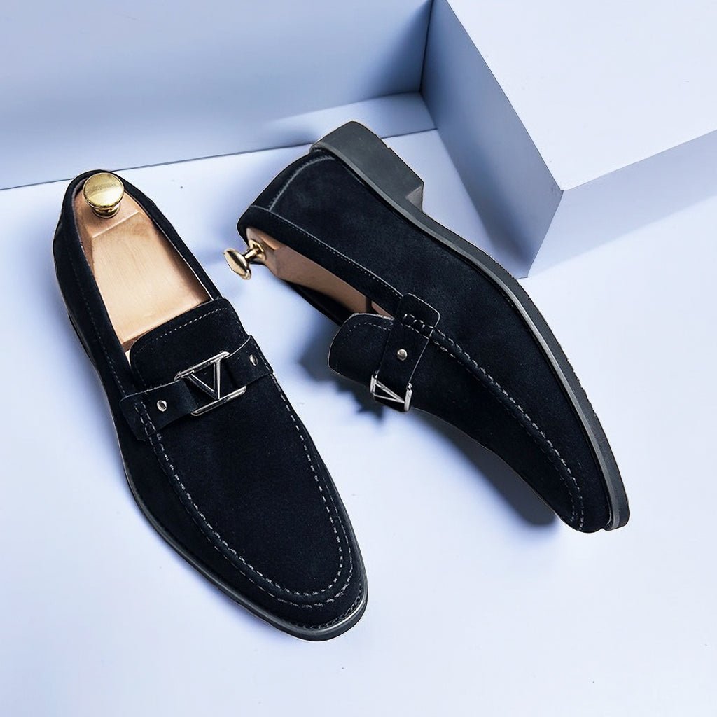 Men’s Slip - On Loafers with Metal Bit Detail and Low Heel
