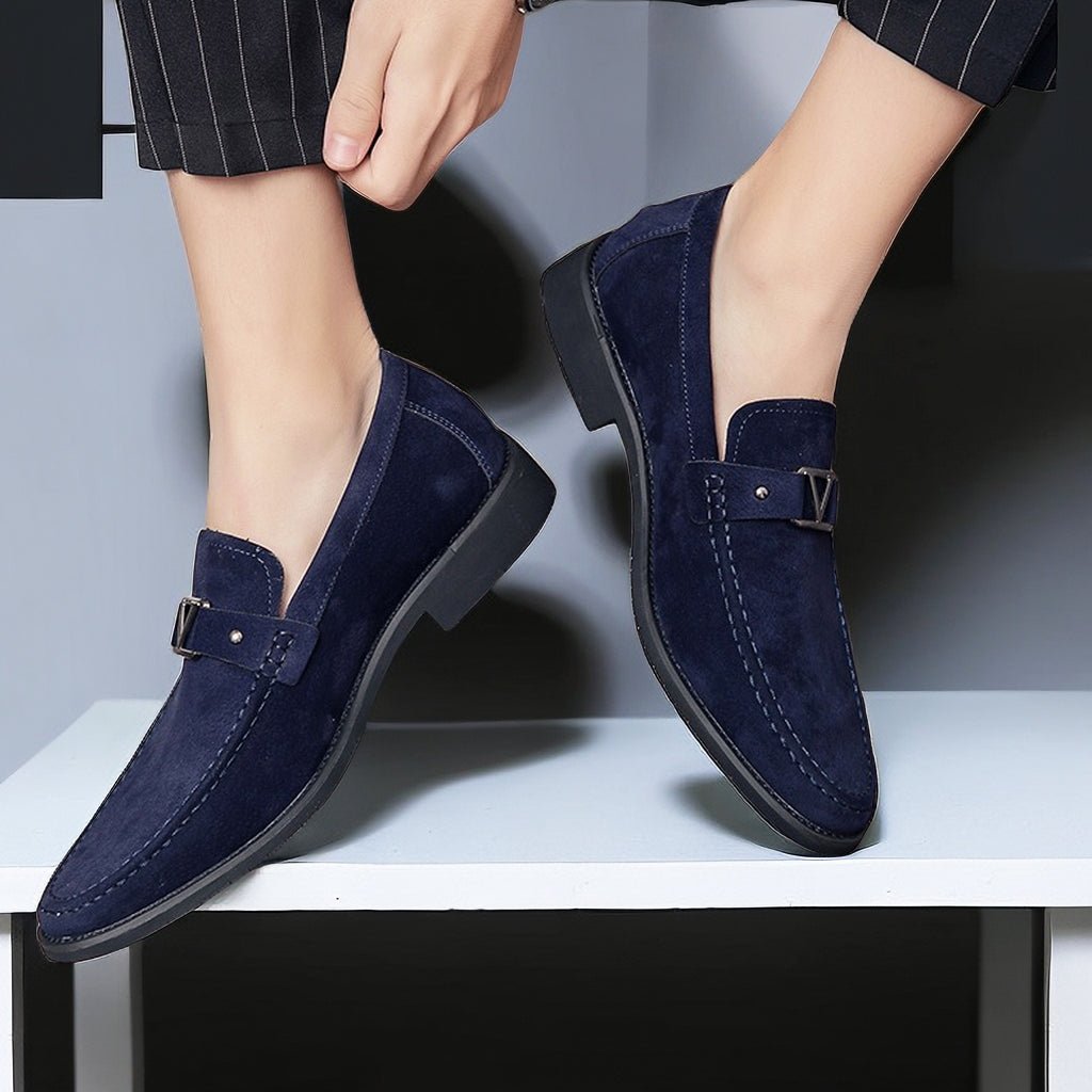 Men’s Slip - On Loafers with Metal Bit Detail and Low Heel