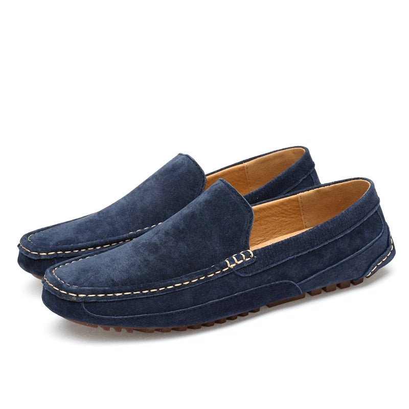 Men’s Slip - On Loafers with Moc Toe Stitching and Textured Outsole