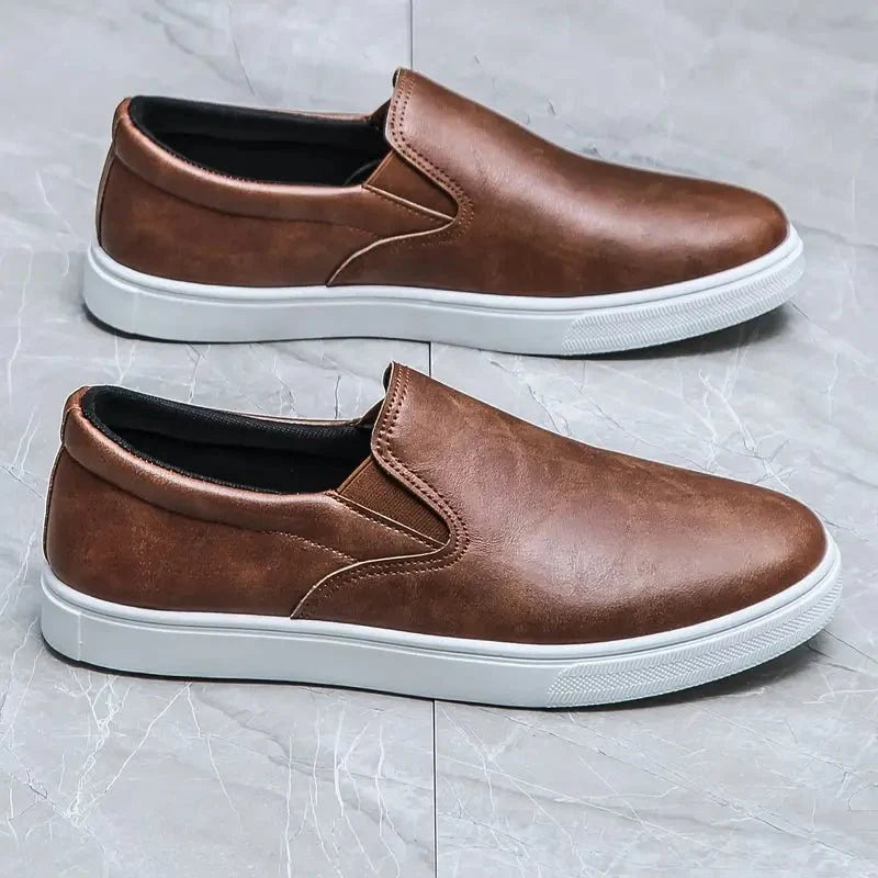 Men’s Slip - On Sneakers with Elastic Side Panels and Low Top Sole