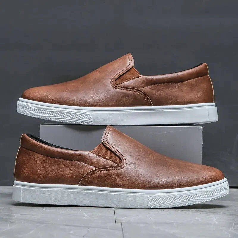 Men’s Slip - On Sneakers with Elastic Side Panels and Low Top Sole