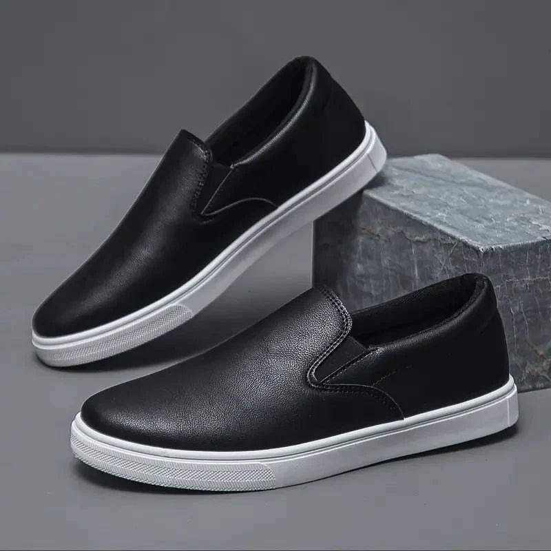 Men’s Slip - On Sneakers with Elastic Side Panels and Low Top Sole