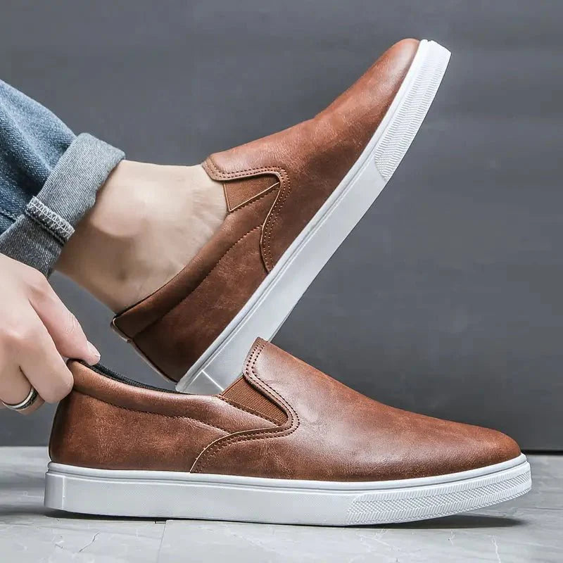 Men’s Slip - On Sneakers with Elastic Side Panels and Low Top Sole