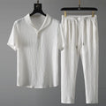 Men’s Summer Two - Piece Relaxed Set – Short Sleeve Top and Drawstring Trousers