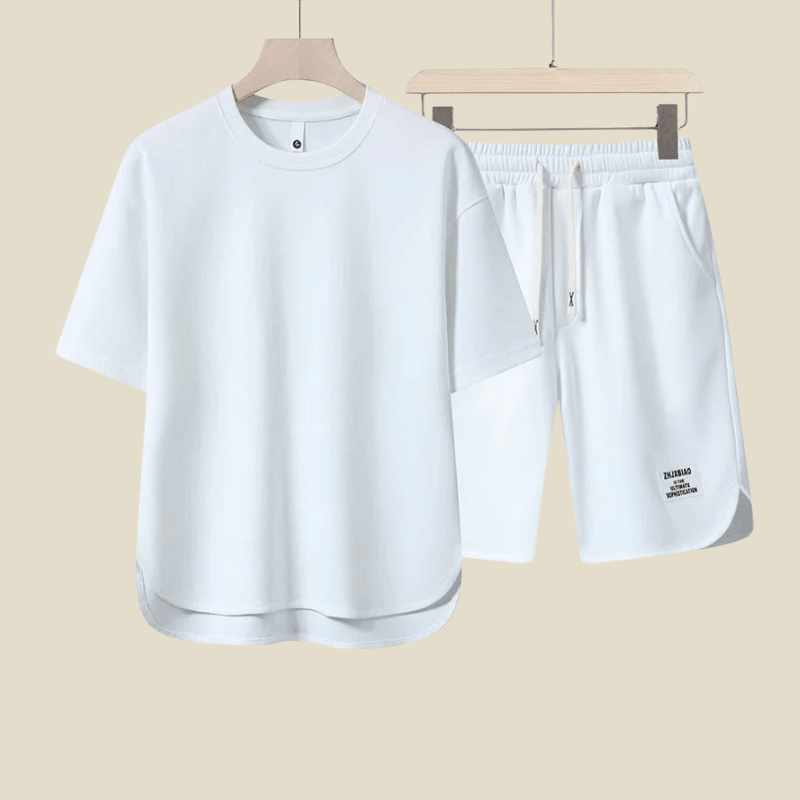 Men’s Two - Piece Casual Set – Relaxed T-Shirt and Drawstring Shorts