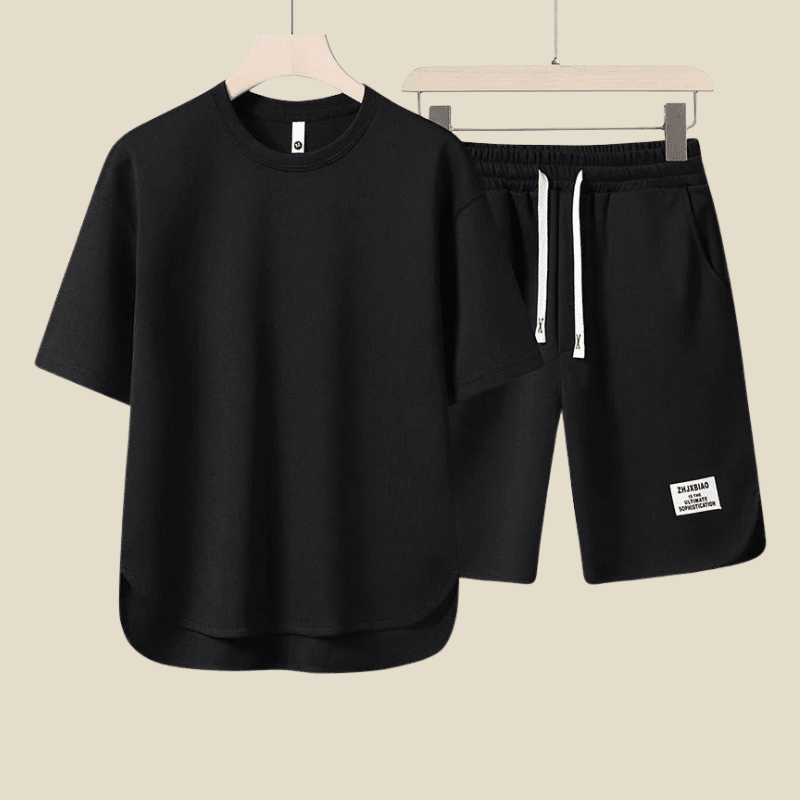 Men’s Two - Piece Casual Set – Relaxed T-Shirt and Drawstring Shorts