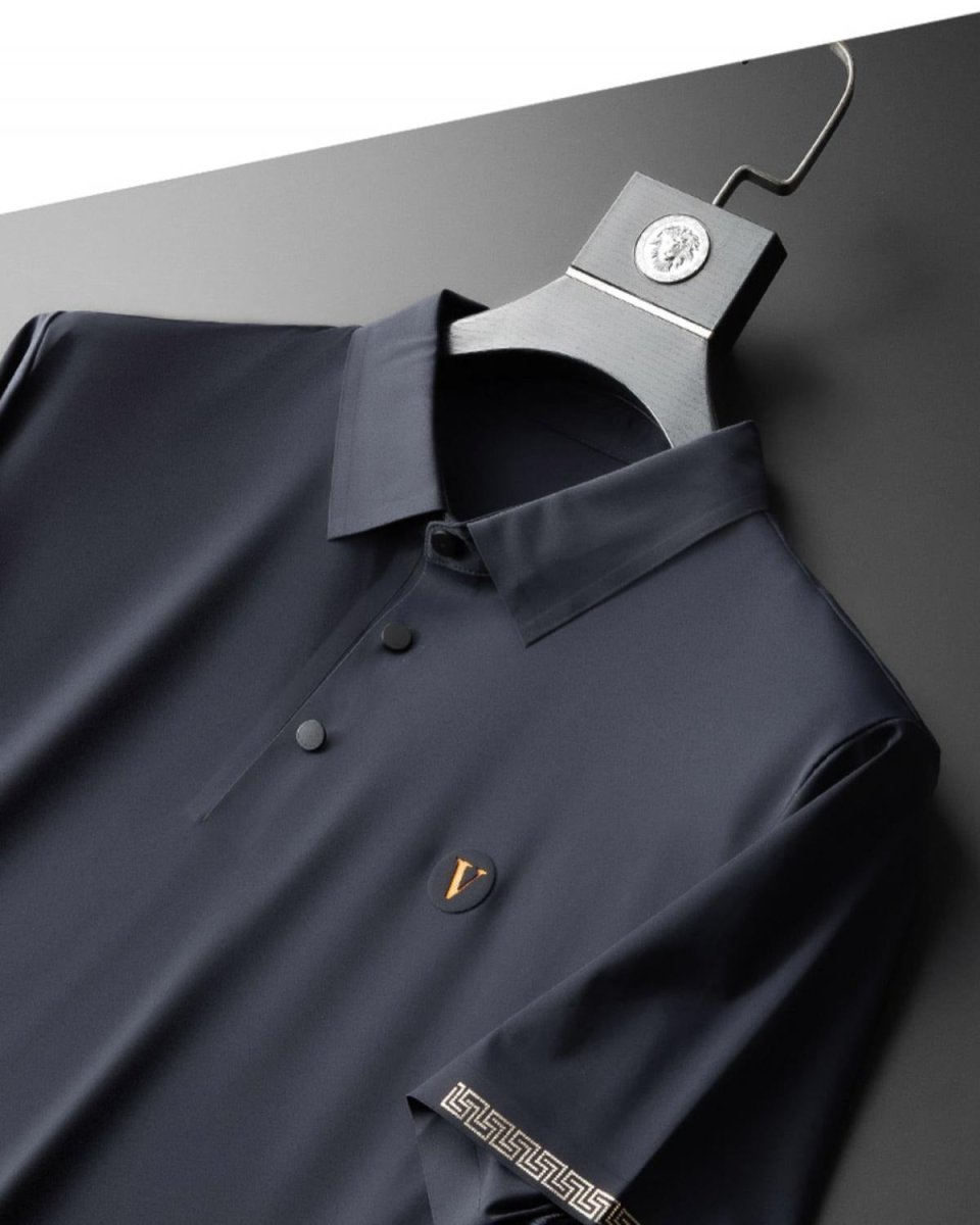 Men’s Two - Piece Set with Short Sleeve Polo Shirt and Drawstring Pants