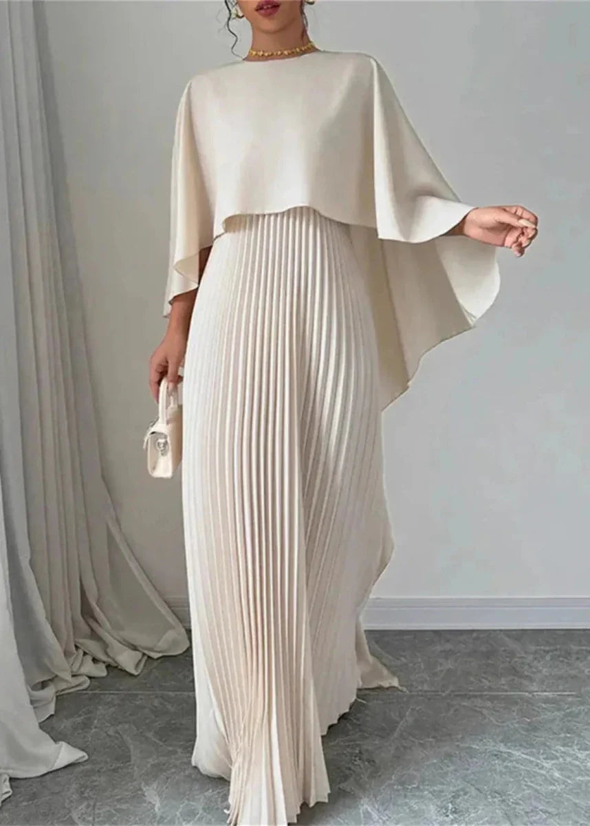 Women's Batwing Sleeve Pleated Maxi Dress