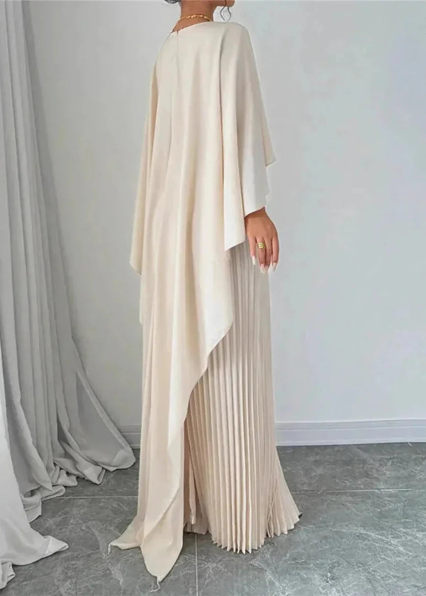 Women's Batwing Sleeve Pleated Maxi Dress