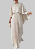 Women's Batwing Sleeve Pleated Maxi Dress