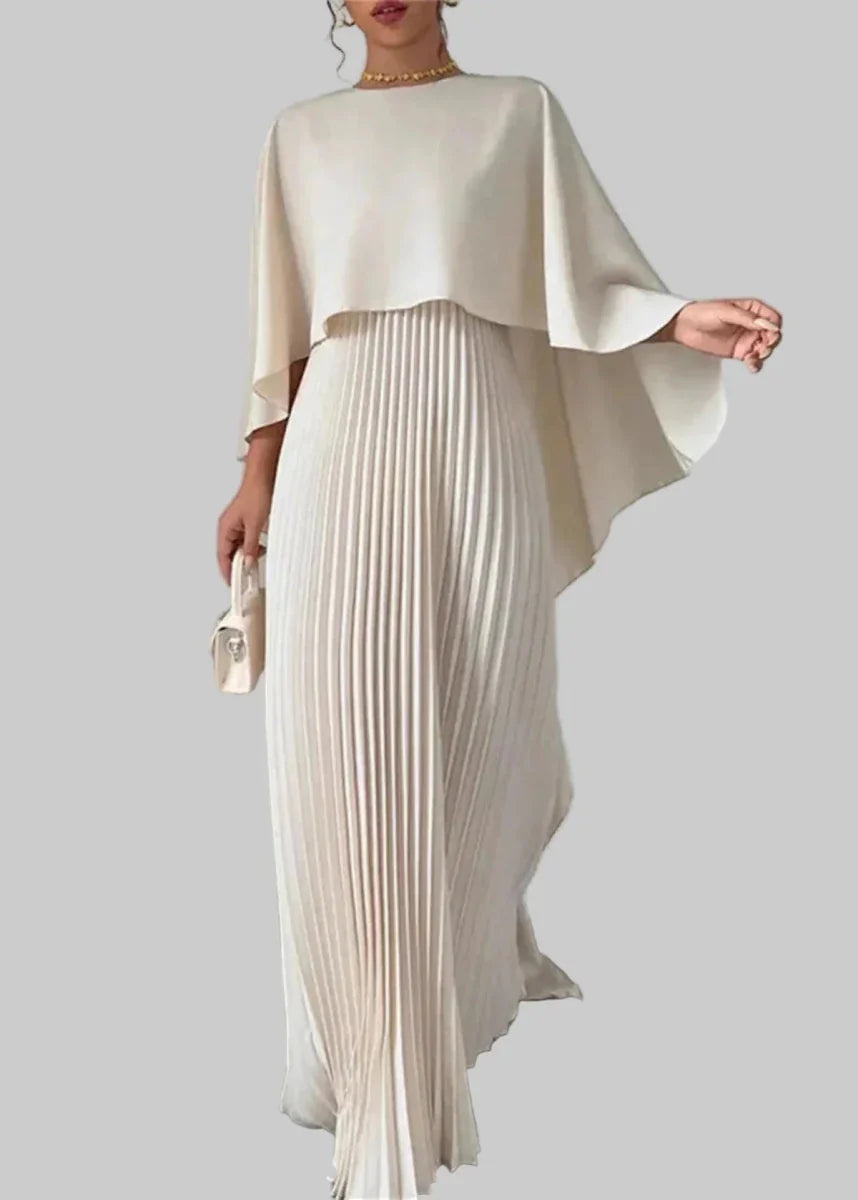Women's Batwing Sleeve Pleated Maxi Dress