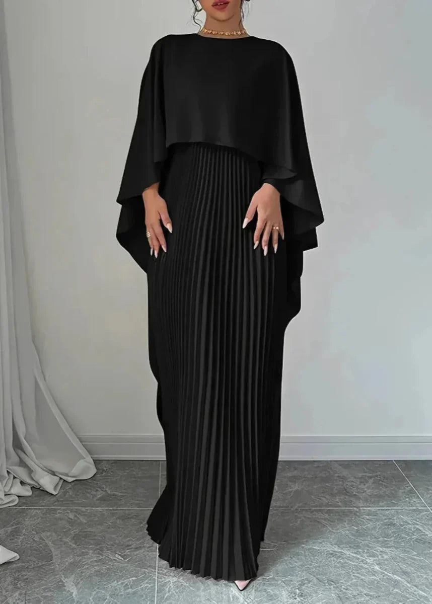 Women's Batwing Sleeve Pleated Maxi Dress