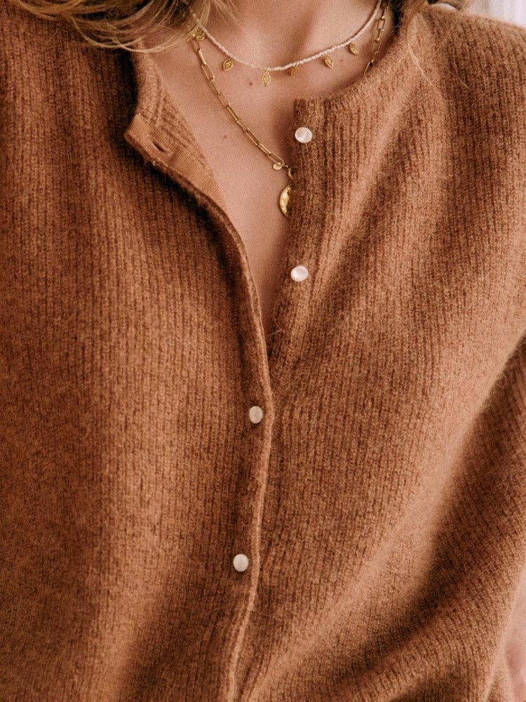 Women’s Button - Front Knit Sweater Cardigan – Soft Minimal Silhouette