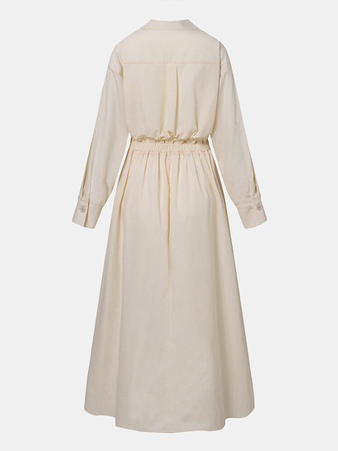 Women’s Elegant Maxi Dress – Structured Waist with Fluid Full - Length Silhouette