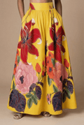 Women’s Floral Maxi Skirt with High Waist and Pleated A - Line Silhouette