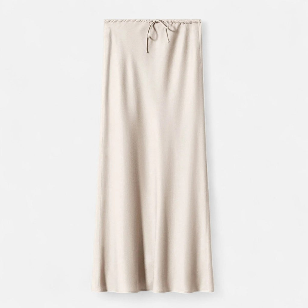Women’s High - Waist Maxi Skirt with Fluid Silhouette and Elegant Draped Finish
