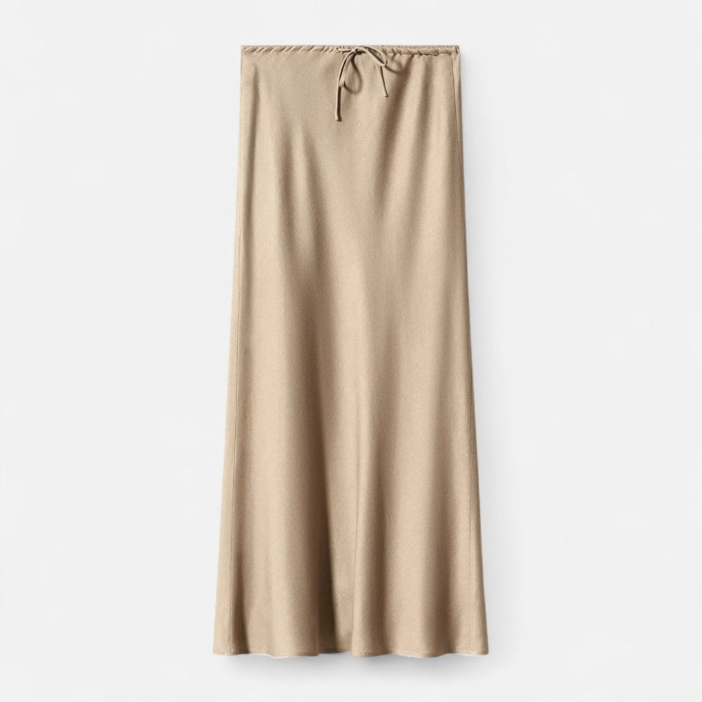 Women’s High - Waist Maxi Skirt with Fluid Silhouette and Elegant Draped Finish