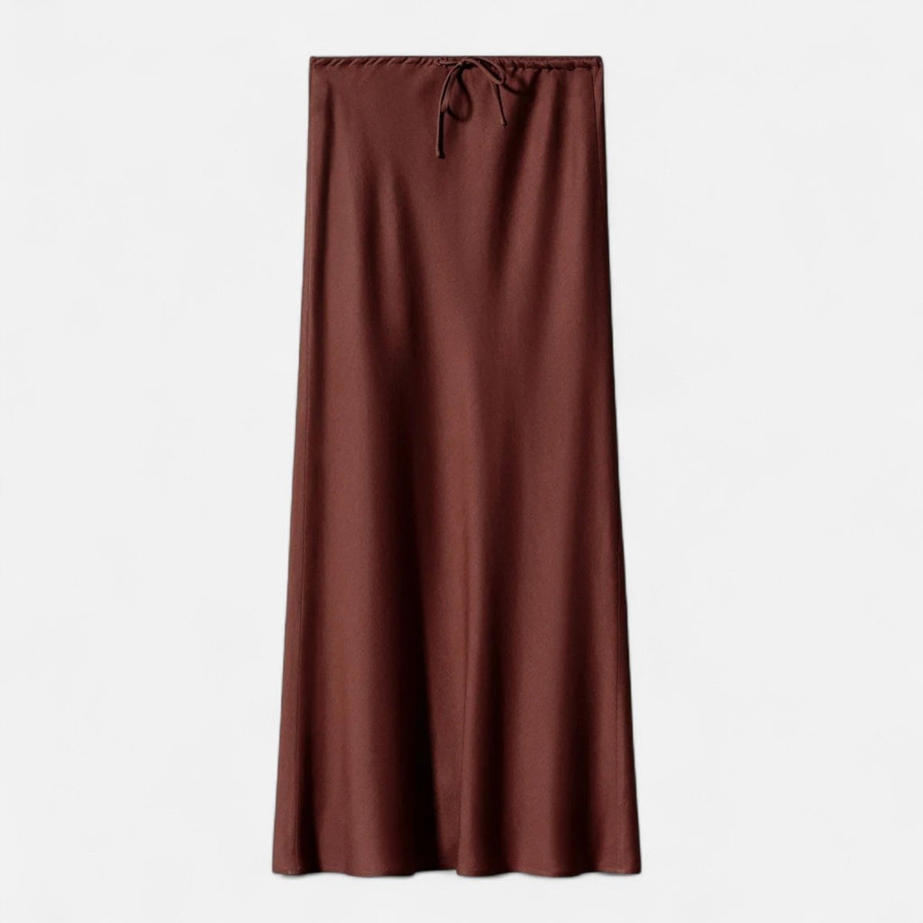 Women’s High - Waist Maxi Skirt with Fluid Silhouette and Elegant Draped Finish