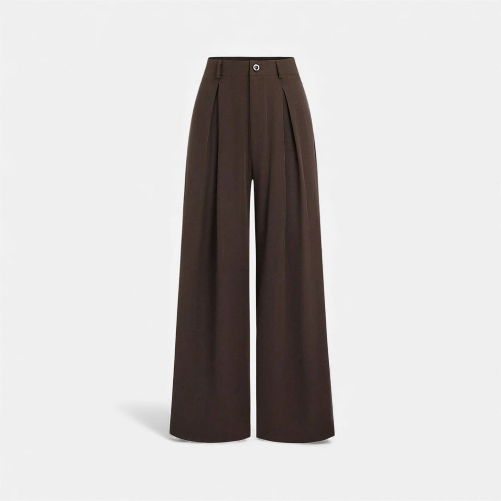 Women’s High - Waist Pleated Wide - Leg Pants with Tailored French - Inspired Silhouette