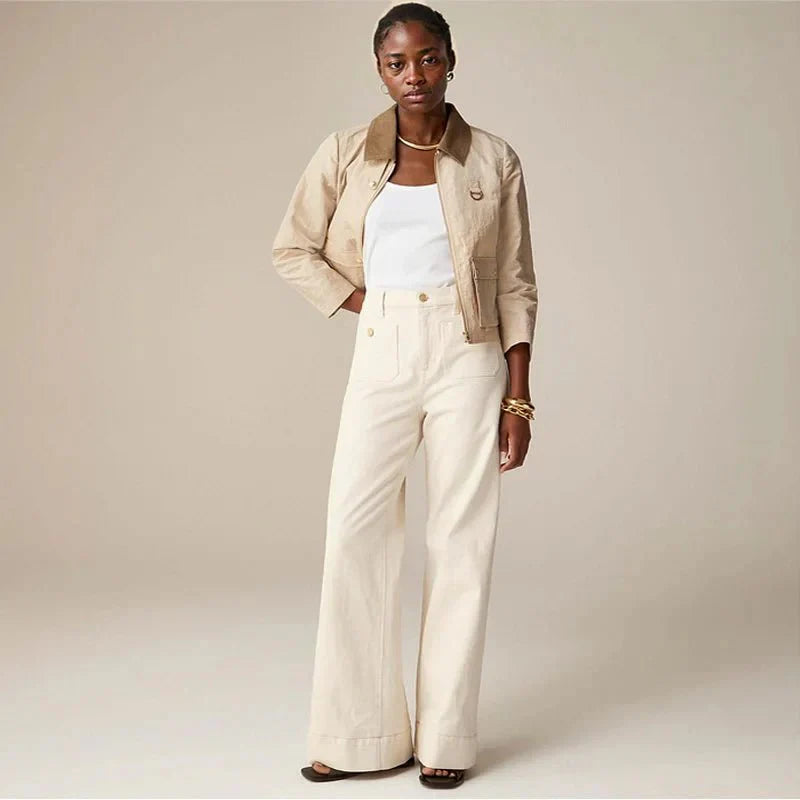 Women’s High - Waist Wide - Leg Jeans – Structured Tailored Fit Denim Pants